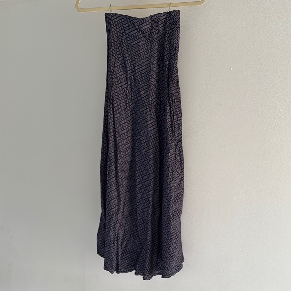 Elegant Purple Navy Patterned Women's Skirt